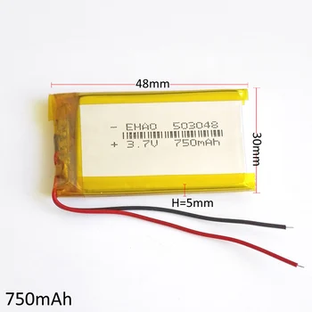

503048 3.7V 750mAh Lithium Polymer LiPo ion Rechargeable Battery For Mp3 MP4 GPS bluetooth ebooks power bank tablet pc camera