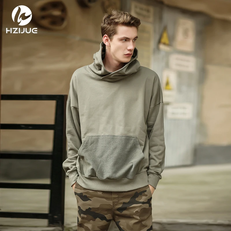 HZIJUE 2018 streetwear hoodie Classic Basic solid pure color oversize baggy Justin Bieber man Men Hip Hop cotton hoodies black