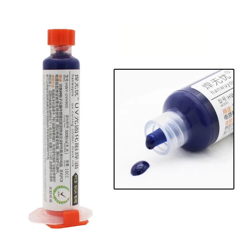 5 Color UV Curable Solder Mask 10CC for PCB Circuit Board Protect Soldering Paste Flux Oil With Neddle And Syringe Push