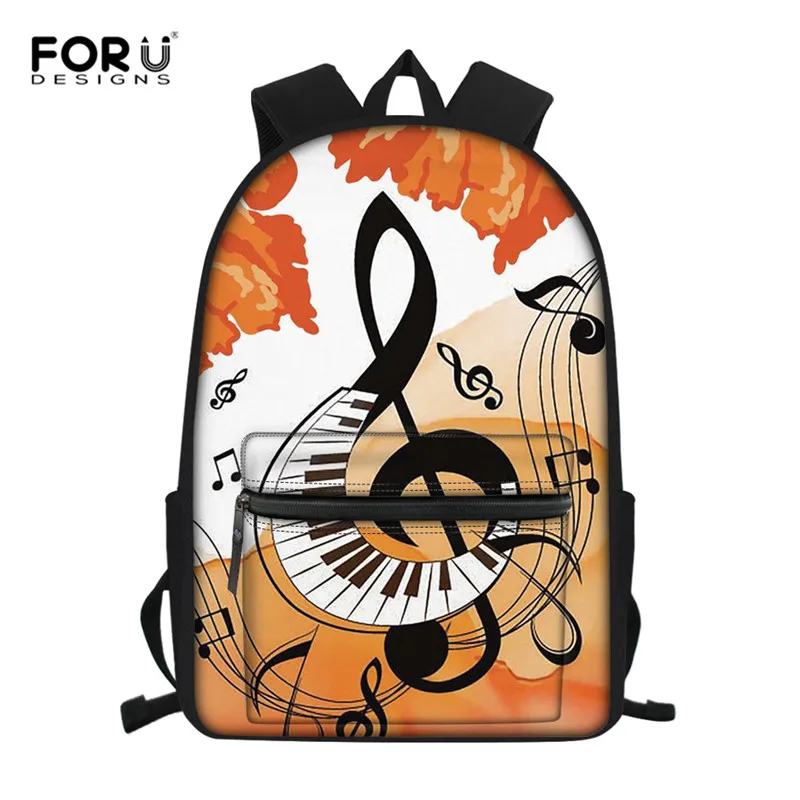 FORUDESIGNS Music Note Girls Backpack,Elementary Children School Bag Book Bag with Pocket Backpack for Kids Women Satchel Mochil - Цвет: Z3061Z58