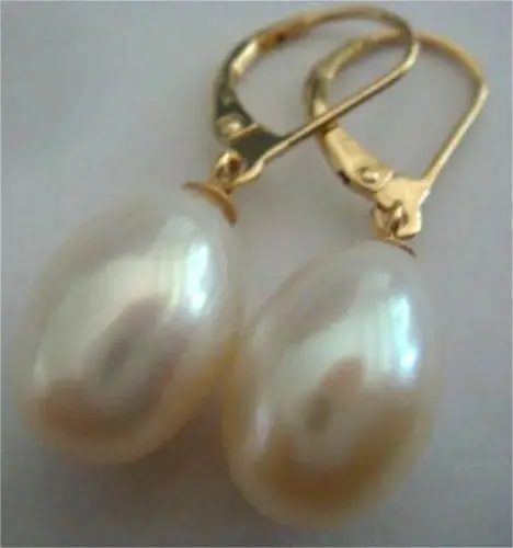 

CHARMING10-13mm south sea baroque white pearl dangle earring 14