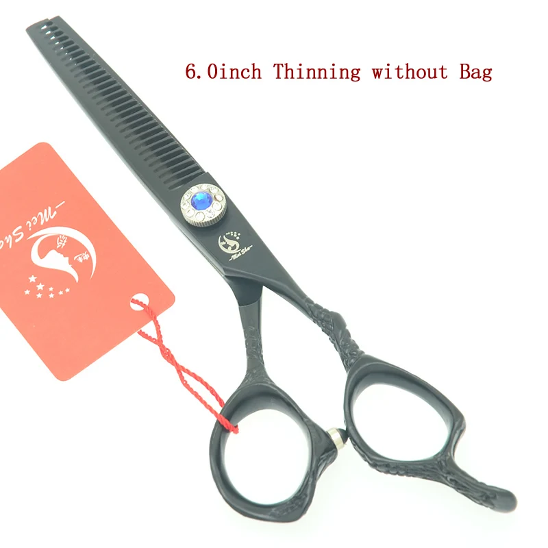 Черные Парикмахерские ножницы Meisha 6 дюймов, японские Парикмахерские ножницы 440c, Профессиональные парикмахерские инструменты для укладки волос HA0408 - Цвет: HA0409 no bag