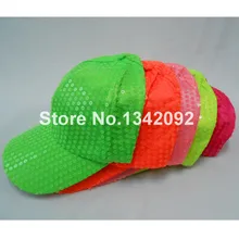 5 шт./лот унисекс неоновая флуоресцентная цветная бейсболка с пайетками костюм для танцевальной вечеринки пиковые шляпы