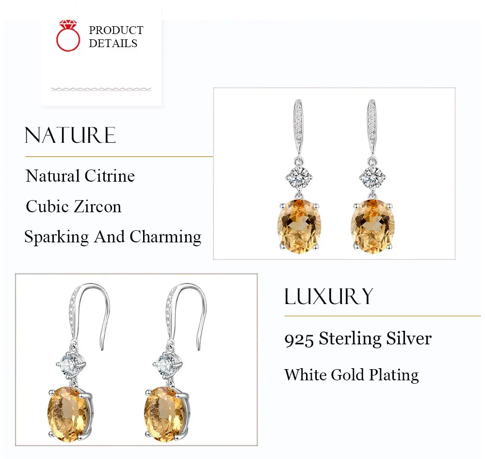 silver citrine earrings CAE01836SD-1 (7)