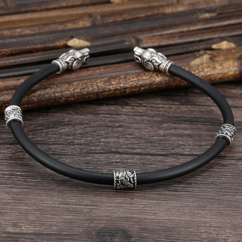 Викинги Волчья Голова колье ожерелье с 3 Руна викингов бусины мужские крутящий момент ожерелье ювелирные изделия
