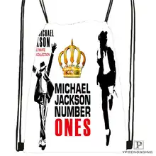 Custom Michael Jackson Drawstring Backpack Bag Cute Daypack Kids Satchel(Black Back) 31x40cm#20180611-02-64