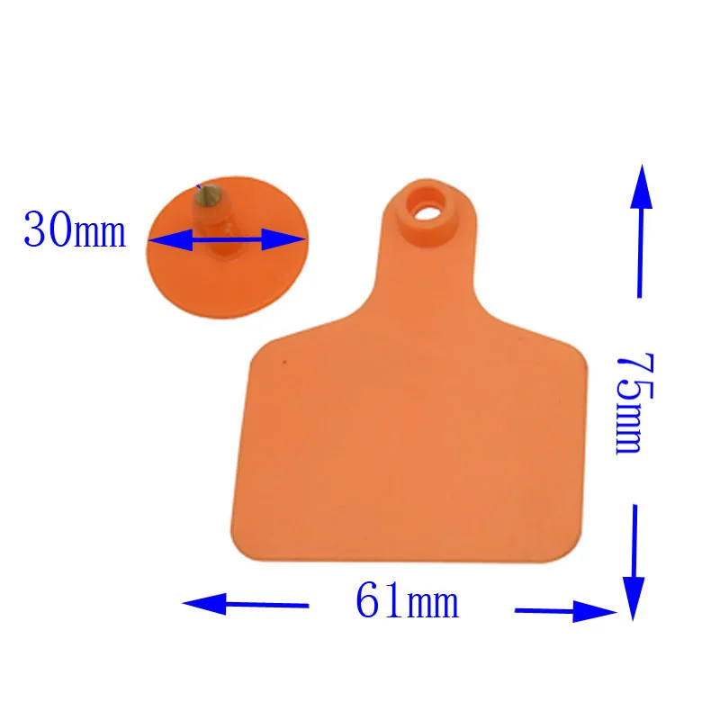 100 набор сельскохозяйственных животных крупного рогатого скота ТПУ ушной знак без слова крупного рогатого скота ушной ярлык набор медной головы серьги животного идентификационная карта - Цвет: Коричневый