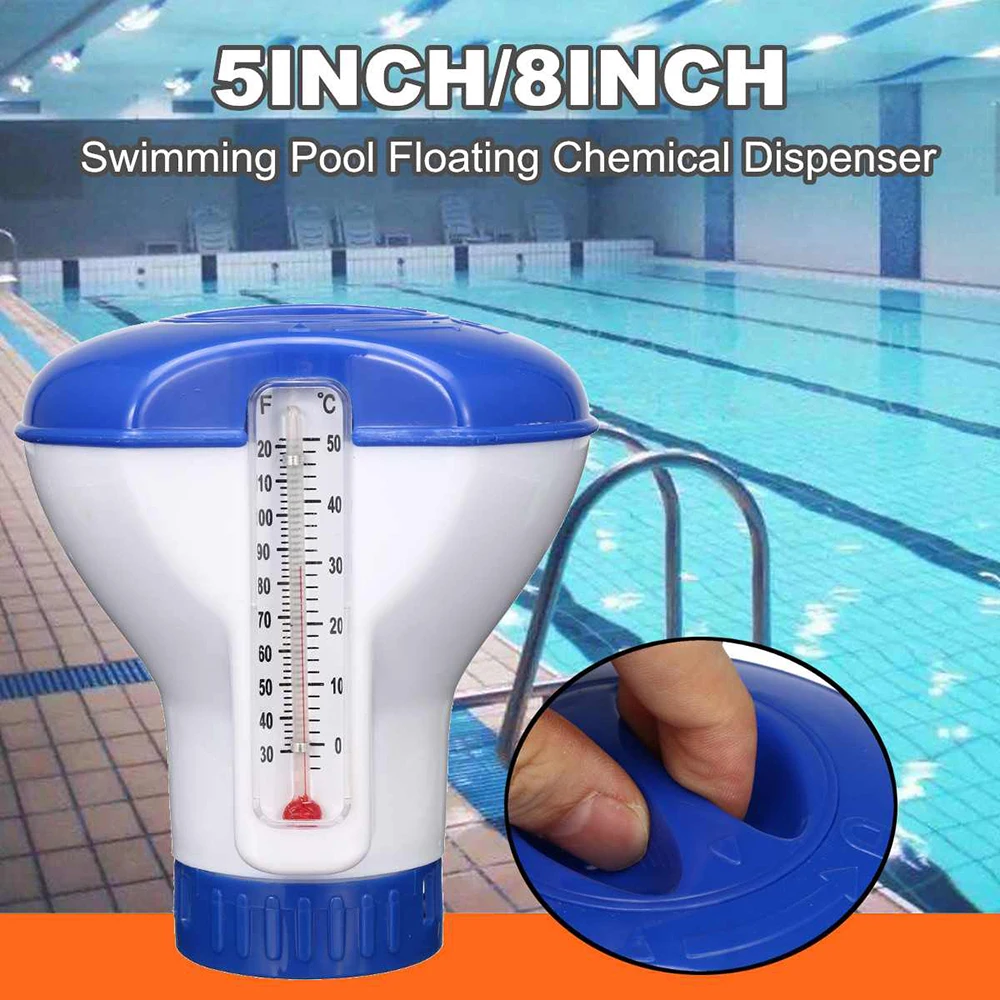 Плавательный бассейн, автоматический аппликатор с плавающей хлора диспенсер термометр дезинфекции 5 дюймовый водяной насос, принадлежности для бассейна