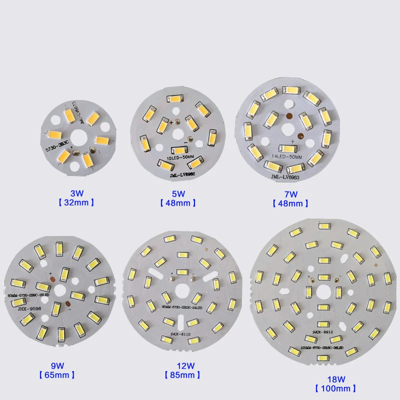 5 шт./лот 3 Вт 7 9 12 18 24 5730 яркость SMD световая Панель Светодиодная лампа панель для
