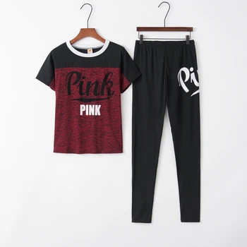 

Plus Size Two Piece Set Women Sexy Short Sleeve Letter Print Sweatsuits Top+Stretch Pants Sweat Suits Casual Tracksuit