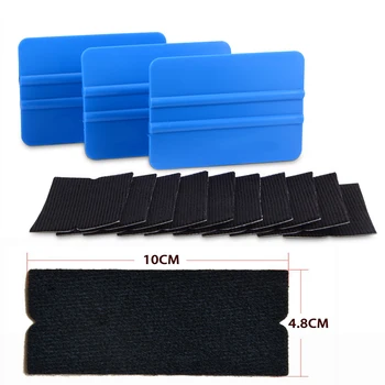 

FOSHIO 10pcs Carbon Fiber Squeegee Felt Fabric Cloth+3pcs Vinyl Car Wrap Scraper Window Tint Wrapping Car Tools House Cleaning