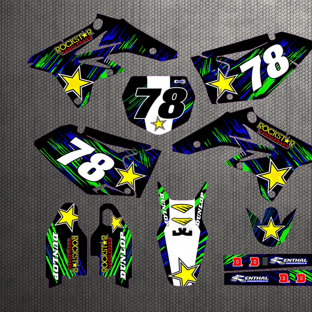 

Custom Number Star Plate Background Graphics Sticker & Decal For Suzuki RMZ250 RMZ RM-Z 250 2007 2008 2009