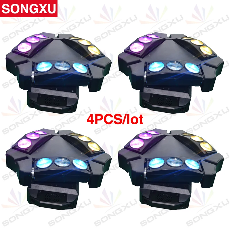 SONGXU 4 шт./лот оптовая продажа LED Mini 9x10 Вт RGBW Паук свет сценический луч движущийся