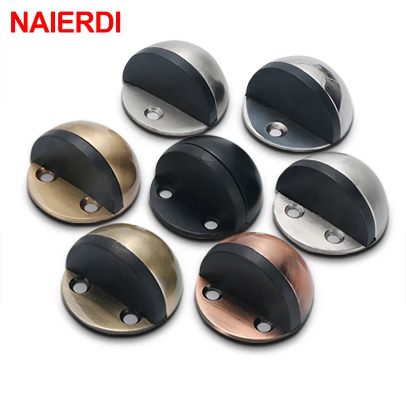 7 Colors Stainless Steel Rubber Door Stopper Non Punching Sticker Door Holders Catch Floor Mounted Nail-free Stops door stopper
