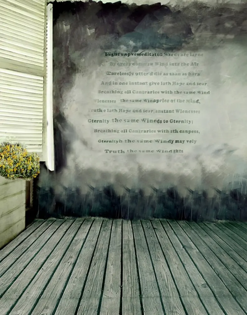 

5x7ft Wooden Floor Vintage Wall Poem Photography Backdrops Photo Props Studio Background