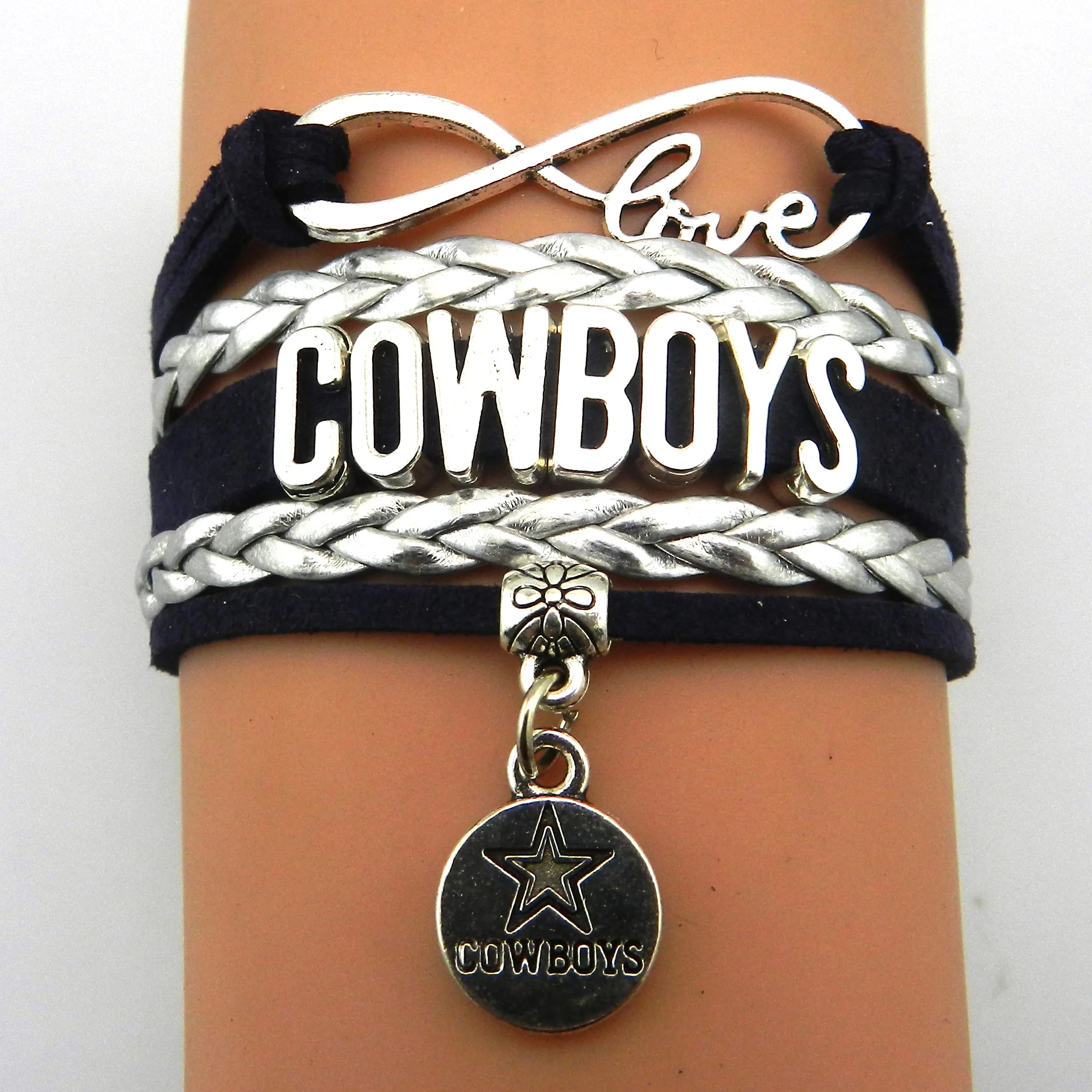 Infinity Love Dallas Cowboys Bracelet Sport Gift Football Team Charm Infinity Love Dallas Cowboys Bracelet Sport Gift Football Team Charm Bangles For Women Men Jewelry Drop Shipping In Bracelets From
