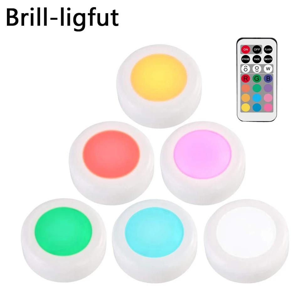 RGB 12 الألوان ضوء تحت الكابين عكس الضوء LED مصابيح بك اللاسلكية النازل الأضواء الصمام المطبخ خزانة خزانة الإضاءة