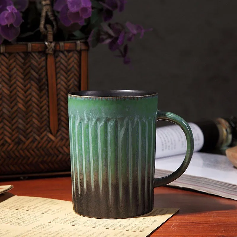 High Quality Vintage Coffe Tea Mug Handmade Ceramic Porcelain Drinking Cup Classice Retro Gradient Mug For Milk Coffee Drinkware (1)