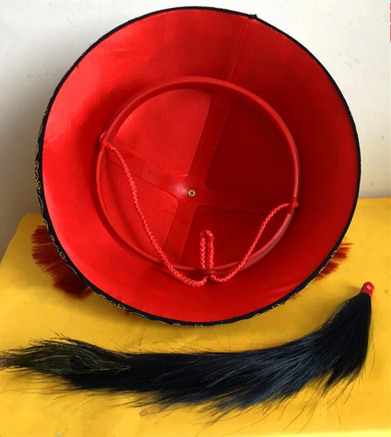 Солдатская шляпа династии Цин для мужчин, винтажная армейская шляпа, винтажная солдатская шляпа для костюмированной вечеринки, кепка eunuch, Древняя китайская Кепка