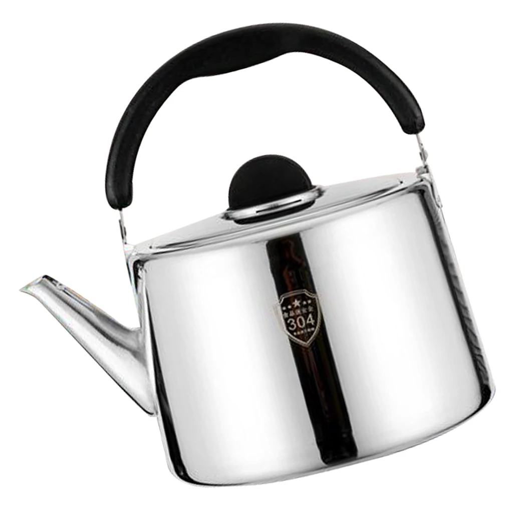 Stainless Steel Whistling Kettle Tea Pot with PP plastic grooved handle stove Kitchen Teakettles For Gas Electric Hobs