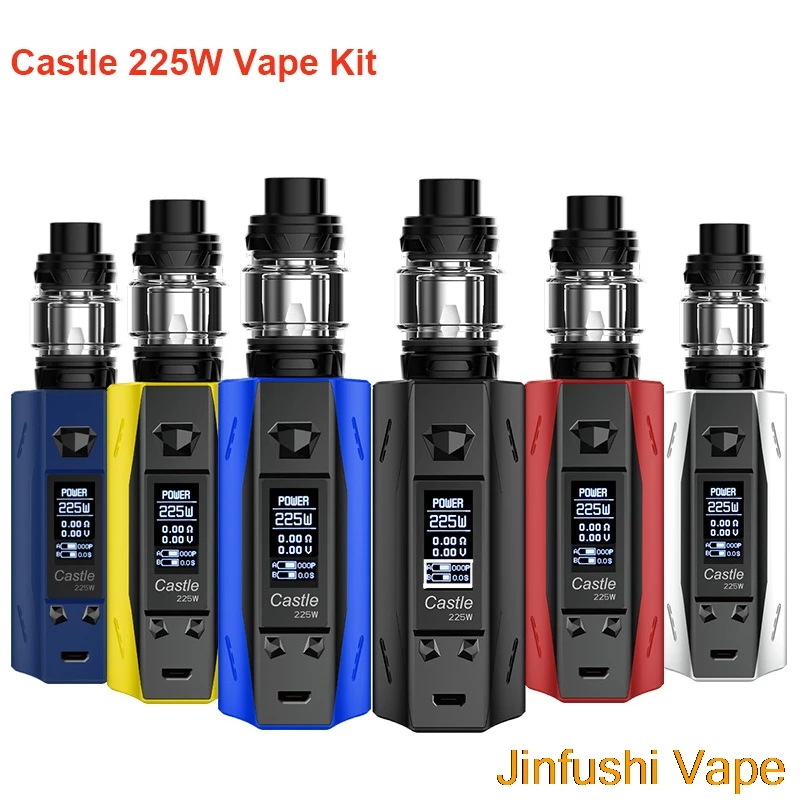 

Original ATVS Castle 225W Vaporizer Kit VW TC E Cigarette Mod With 5ml SR-11 Tank Vape Atomizer Cloud of Vapor Starter Kits