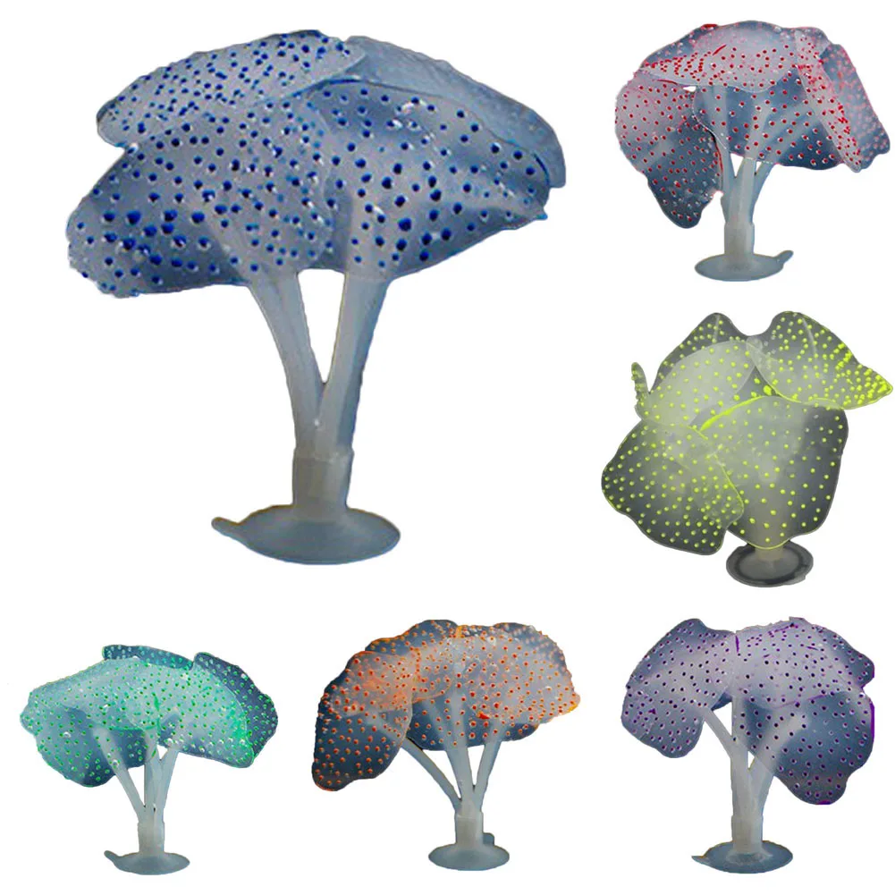 

New Beauty 1 pcs Artificial Fluorescent Sea Urchin Ornaments for Aquarium Fish Tank Decor Silicone Simulation Sea Urchin