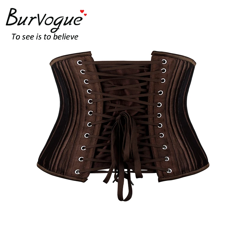 Burvogue Waist Control Corset Underbust Women Corsets Bustiers Satin Double Steel Bone Corset Waist Cincher Corselet XXS-6XL Burvogue Waist Control Corset Underbust Women Corsets Bustiers Satin Double Steel Bone Corset Waist Cincher Corselet XXS-6XL