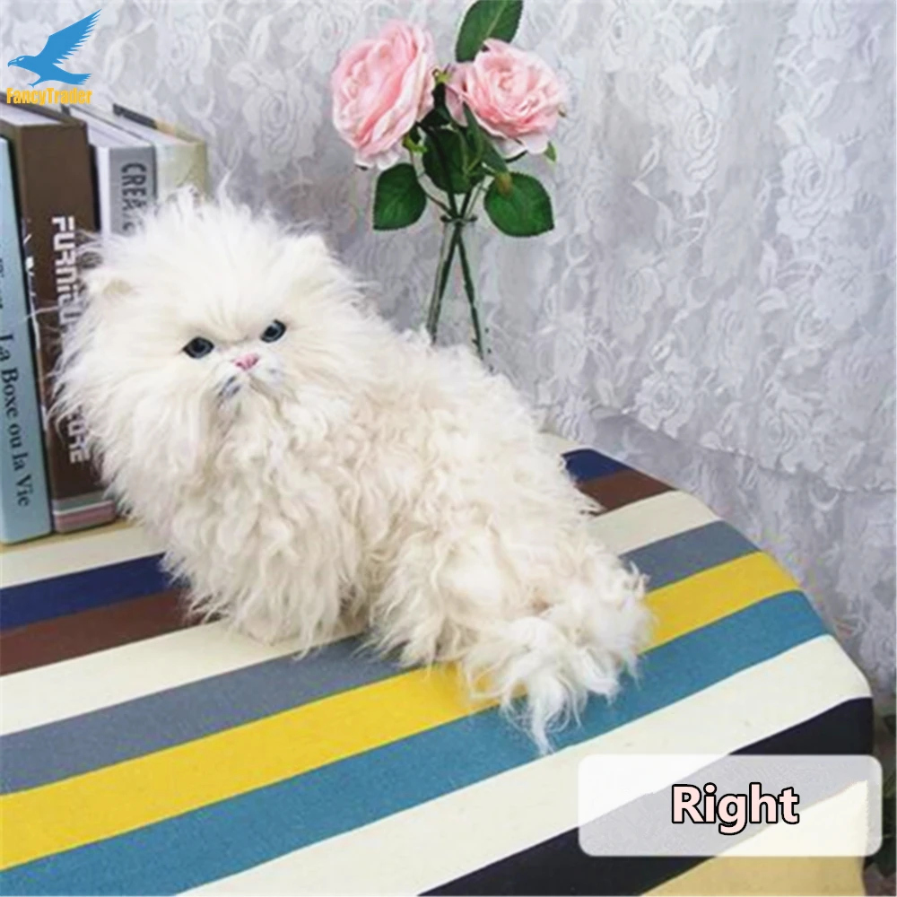 Lifelike Simulation Cute Plush Animal Toy Persian Cat As Real Decoration  (5)