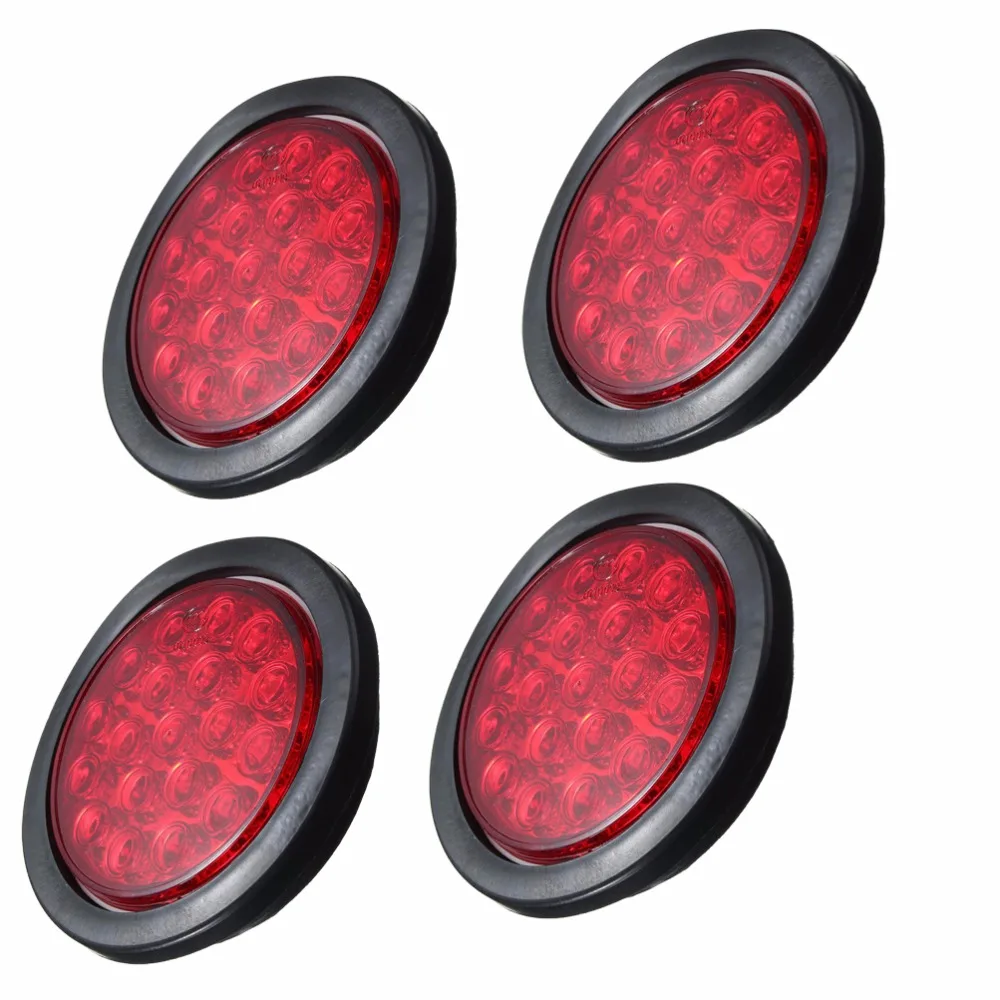 

4Pcs 19LED Car Rear Tail lights Warning Lamp for 24V Truck Trailer Lorry Red Yellow White