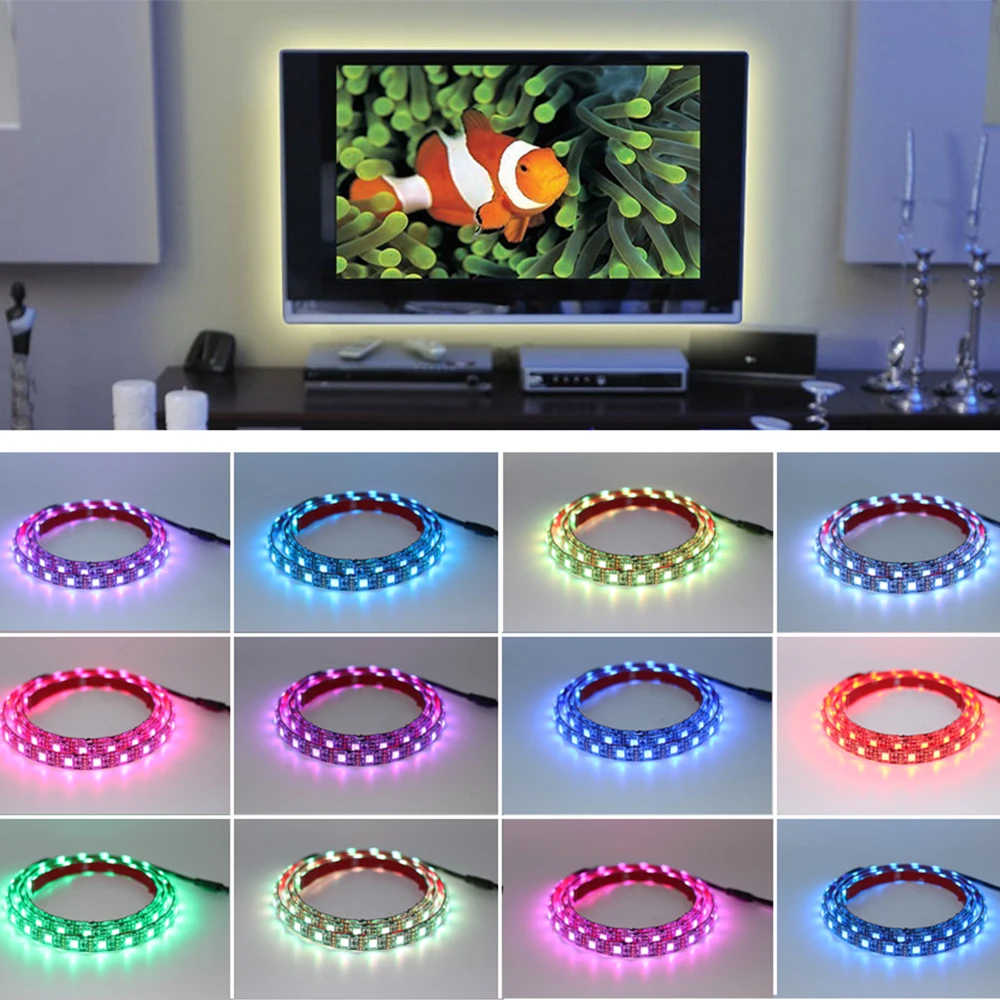 Светодиодный светильник SMD5050 5 в пост. Тока USB RGB гибкий светодиодный для ТВ фона 50