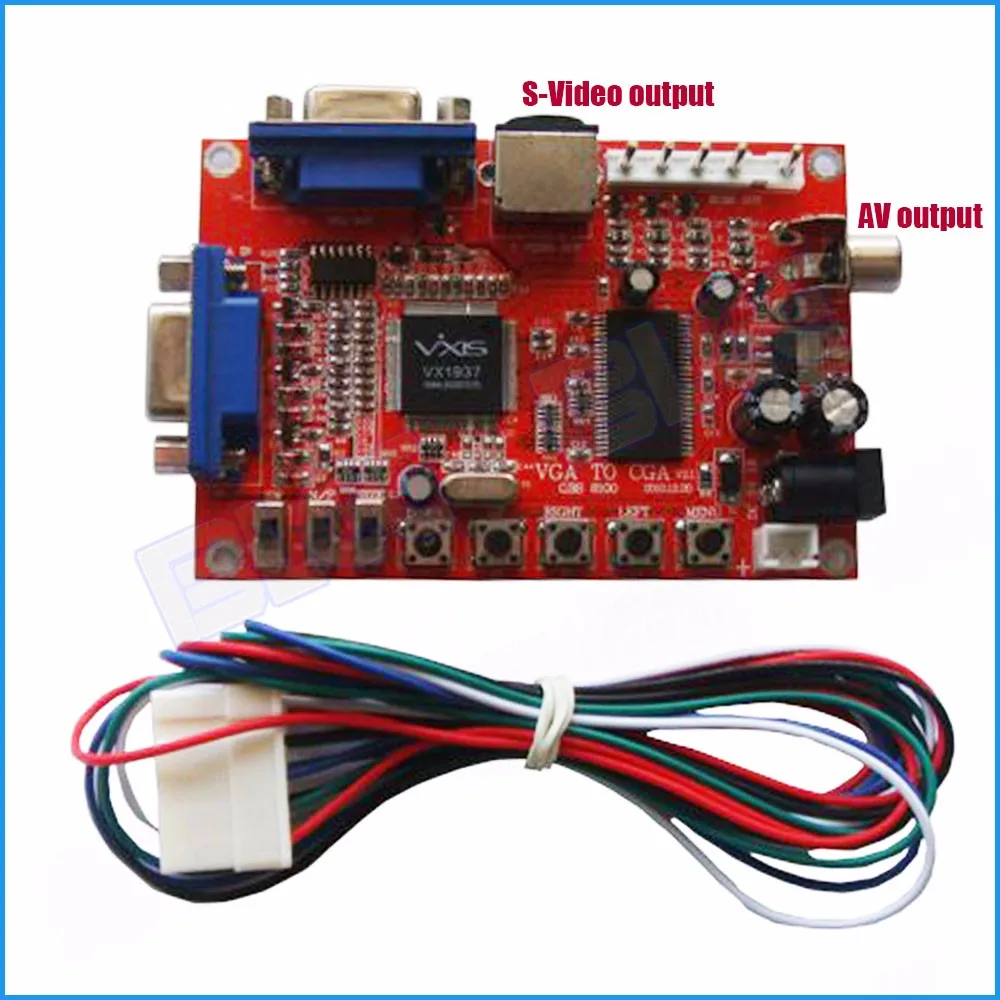 VGA к CGA CVBS S-видео-Аркада преобразователь игр доска 5 в видео конвертер игр с проводом жгут для CRT монитора
