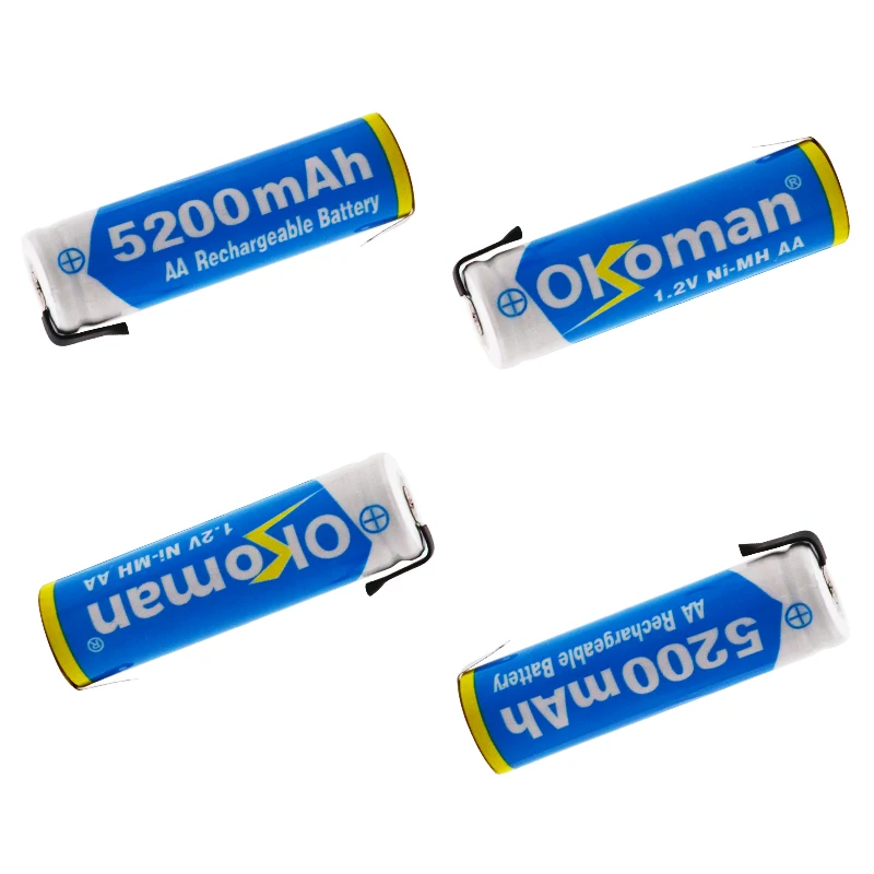 Okoman 1,2 V AA 5800 MAH Ni-MH аккумуляторная батарея посылка со штырьками для Philips бритвенные вкладки Braun Электрический зубчатый бр