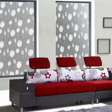 Статическая пленка 90 см X 300 см, декоративная витражная матовая стеклянная пленка, наклейки на окна, белая пленка на окно с изображением одуванчика