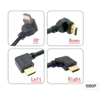 זווית ישרה HDMI Cable כדי מיקרו מיני מתאם נקבה HDMI 90 HDMI תואר זווית ישרה זכר ל 15 ס"מ חוט מאריך HDMI AF (1)