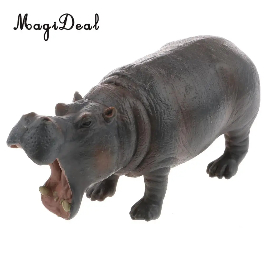 MagiDeal 1Pc Realistic Hippopotamus Wild Wildlife Zoo Animal Figurine Model Action Figure for Kids Story Telling Props Toy Gift