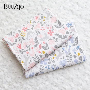 

Buulqo Baby cotton knitted fabric stretchy Printed floral knitted jersey fabric by half meter DIY baby clothing fabric 50x170cm