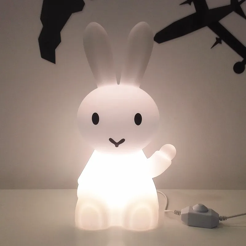 Ночной светильник «сделай сам» с мультяшным Кроликом, зайчиком, Кроликом, светодиодная прикроватная настольная лампа для спальни, рождественские подарки для детей, детская лампа