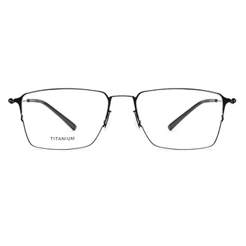 

Screwless gold wire frame ultra light titanium alloy half frame square myopia glasses frame 28611