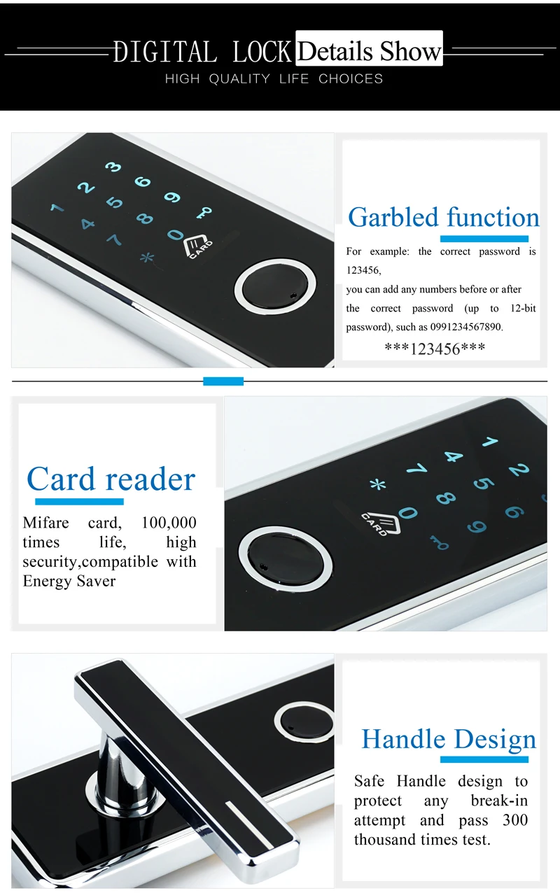 Touch Screen Keypad Password Door Lock
