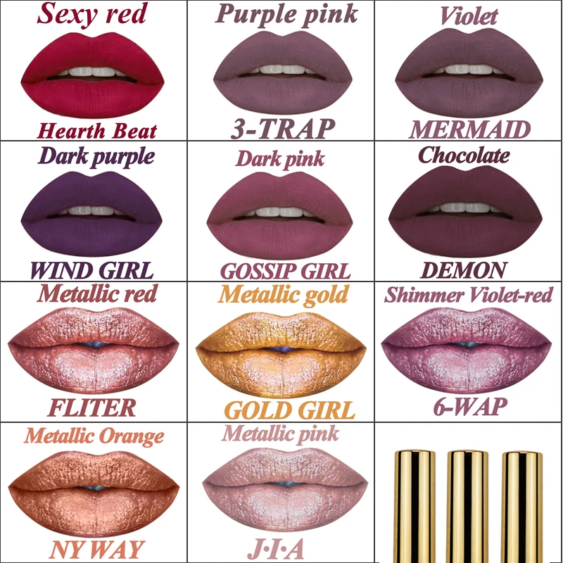 Amazing Gold Lip Gloss Long Lasting Waterproof Super Matte Lip Gloss