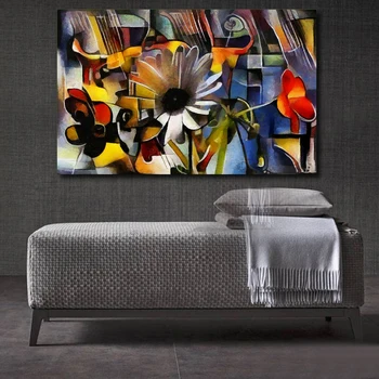 

Embelish 1 Pieces Large Abstract Bouquet Flowers For Living Room Wall Art Pictures Modern Home Decor HD Print Canvas Paintings