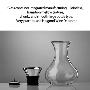 

New Transparent Glass Wine Decanter Capacity Red Wine Carafe Crystal Glass Vivid Breather Carafe Home Assistant Tools Decanters