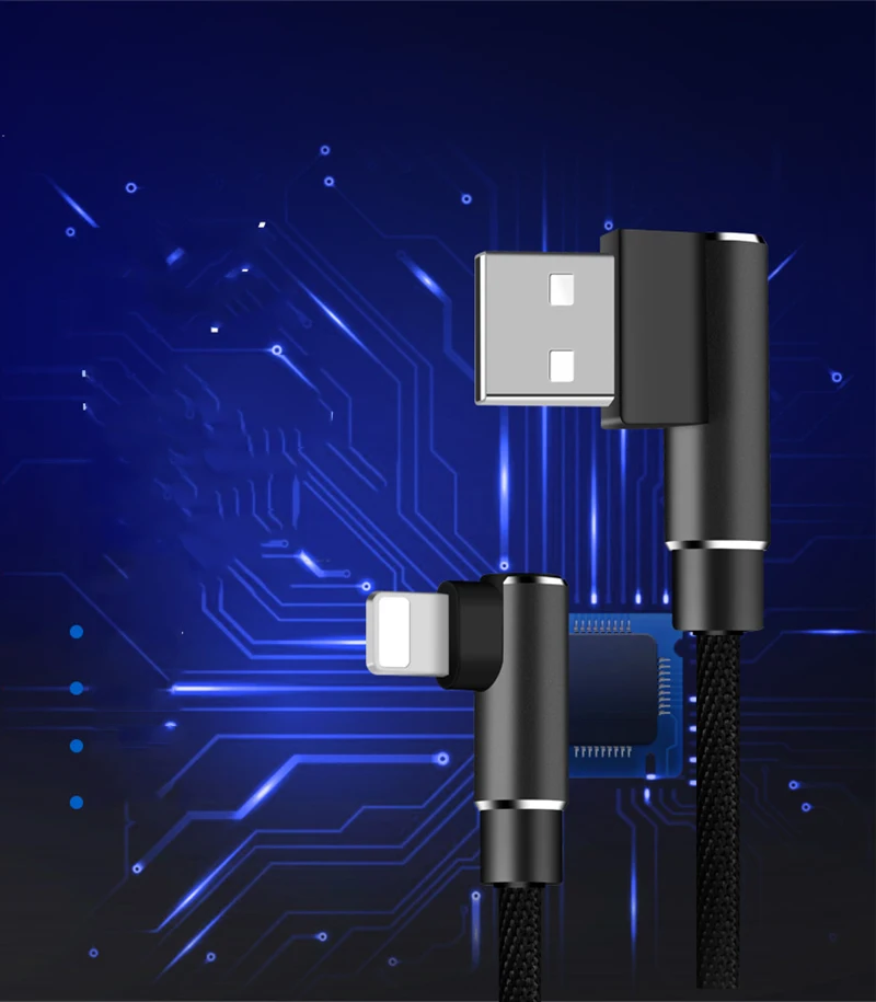 Suntaiho 90 градусов USB кабель для iPhone XS Max XR X 6s 7 8 plus 2A Быстрая зарядка кабель для освещения iPad USB зарядное устройство Дата-кабель