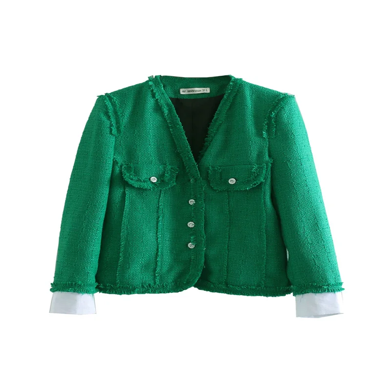 

Woollen V Neck Suit Jacket Women Fashion Long Sleeve Suits Women Elegant Front Pockets Coat Jacket Suits Female Ladies DA01