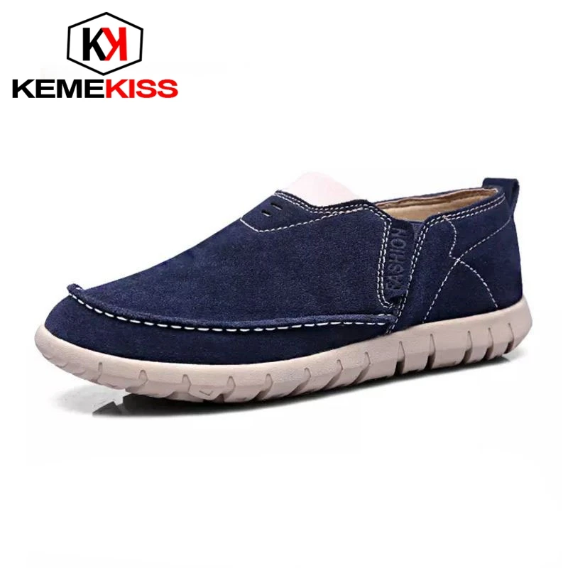 KemeKiss Men Genuine Leather Flats Shoes Round Toe Solid Color Loafers Summer Breathable Male Footwear Size 39-44 | Обувь