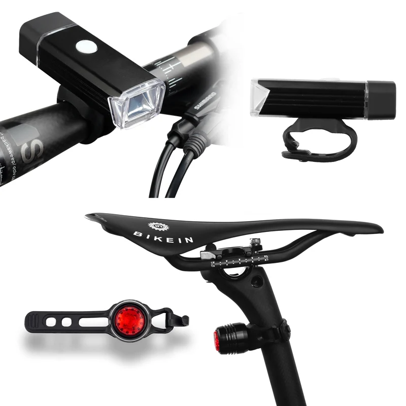 BIKEIN велосипедный светодиодный передний светильник + задний USB Перезаряжаемый