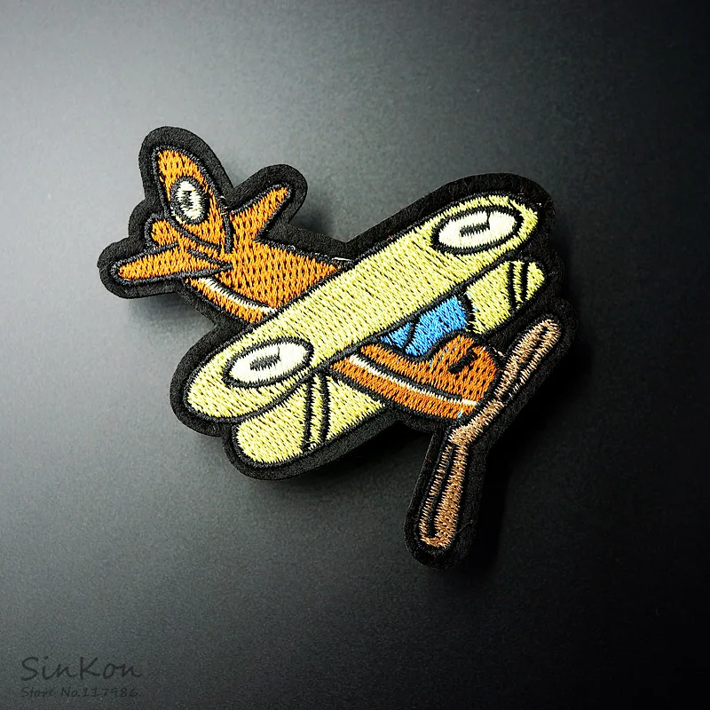 

Ancient Aircraft (Size:6.8X7.6cm) Badges Patch Embroidered Applique Sewing Label Clothes Stickers Apparel Accessories