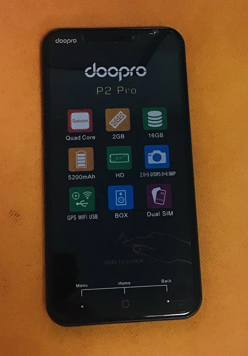 

Used Original Touch screen + LCD display + Frame for doopro P2 Pro Quad Core HD Free shipping