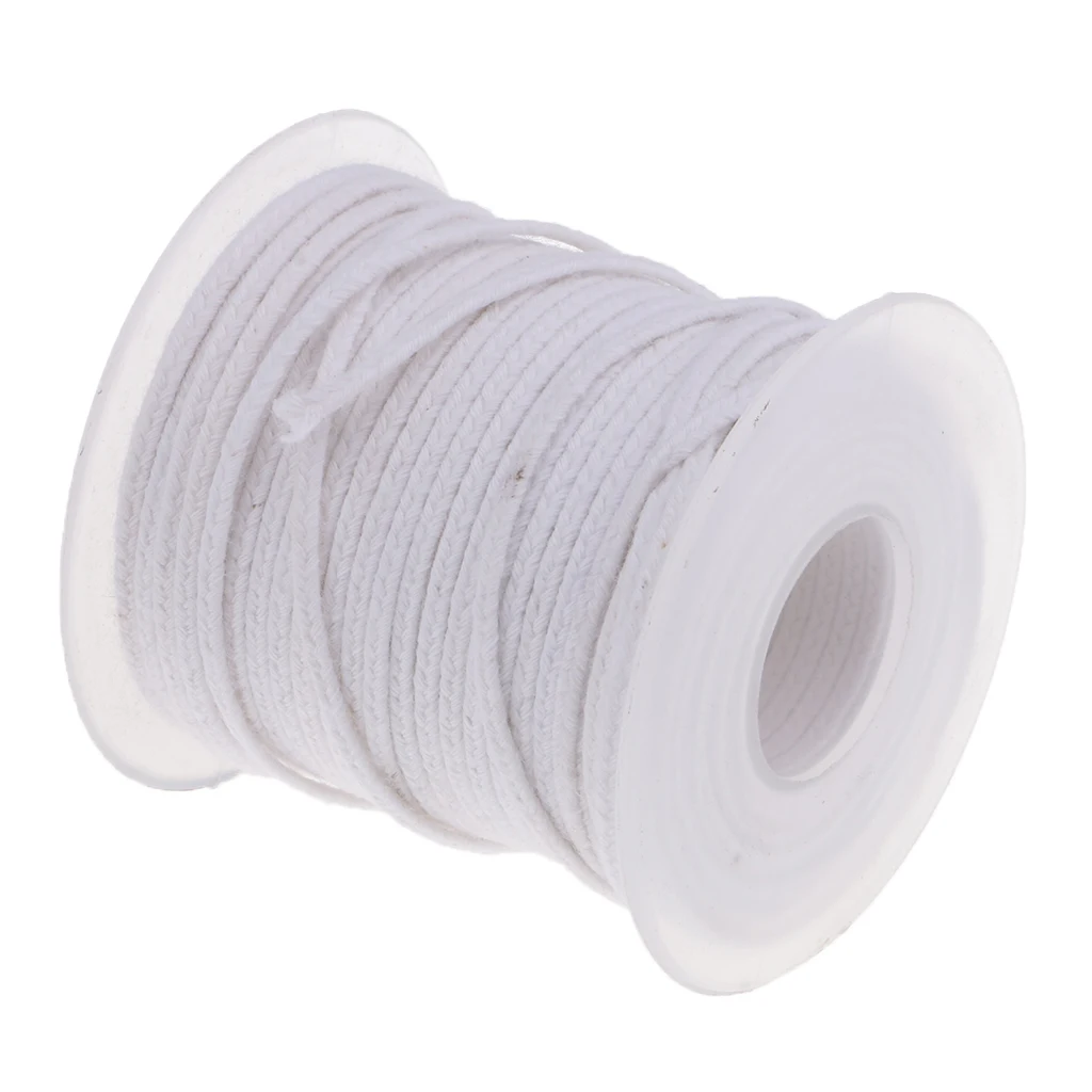MagiDeal 1 Spool of 30 Meters / 98 Feet Cotton Braided Candle Wick for Candle Making DIY Candle Craft White