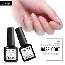 BUKAKI Top Base Coat Soak Off UV Gel Varnish Primer Long Lasting LED Gel Nail Polish Non Cleansing Nail Gel Art Finish Top Coat